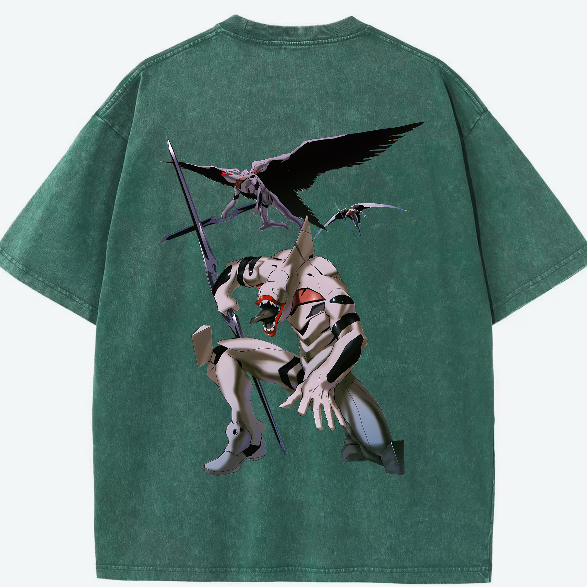 （画像用） EVA 新世紀エヴァンゲリオン 綿100% ヴィンテージ風 半袖Tシャツ（背面プリント）